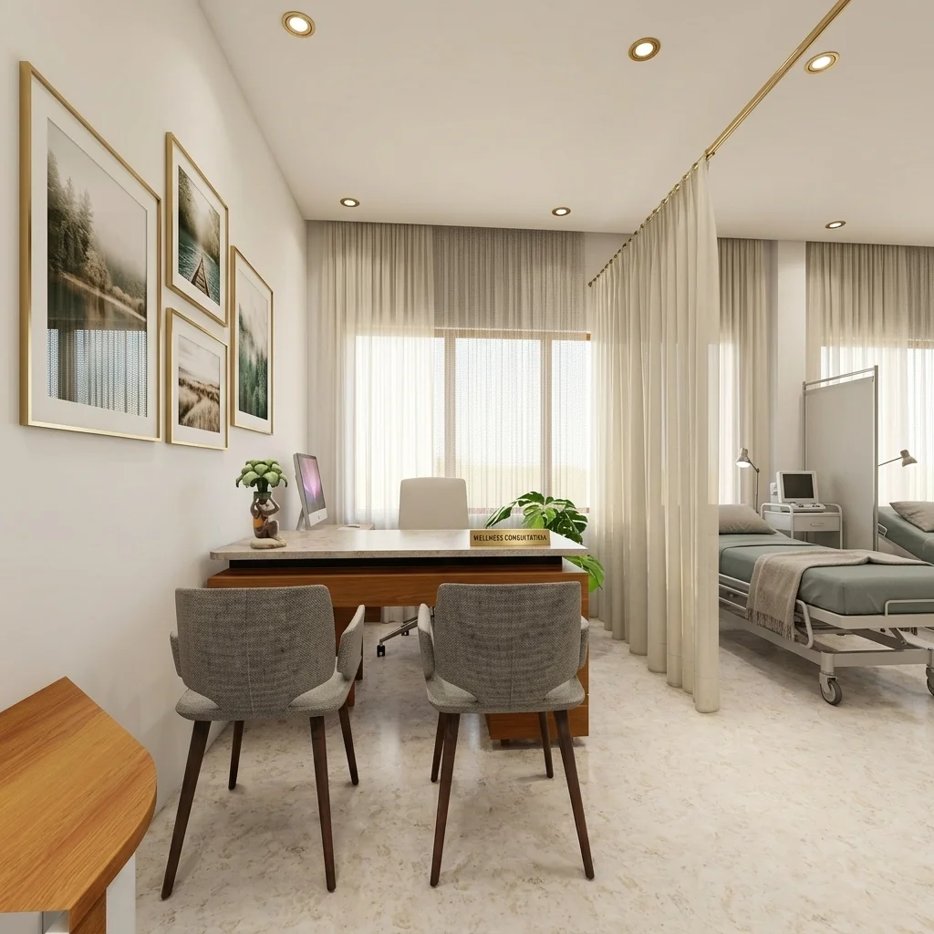 Modern meeting and discussion room at Green Gardens senior living community with contemporary interior design and comfortable seating