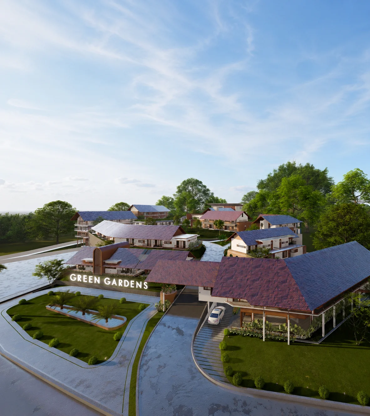 View full image of Green Gardens luxury villa community surrounded by nature